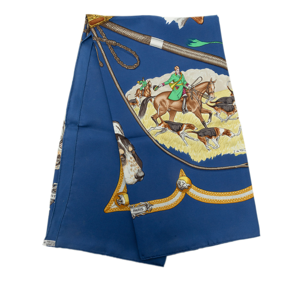 Pre-Loved Hermes Le Laisser Courre Silk Scarf 90